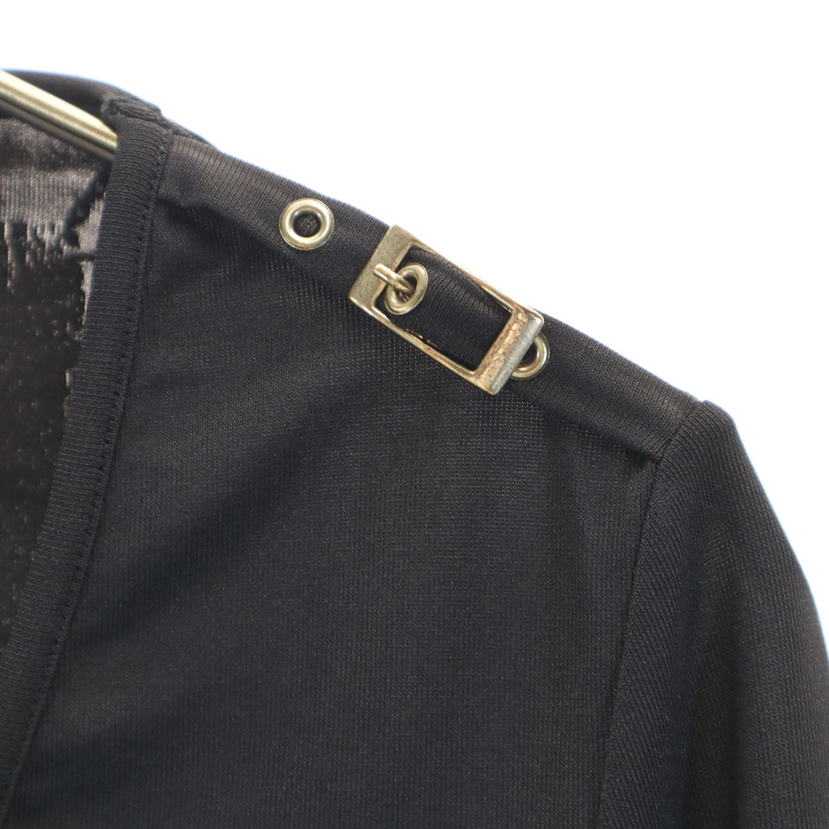 VERSACE JEANS COUTURE ヴェルサーチ ジーンズ クチュール イタリア製 長袖 カットソー S ブラック レディース