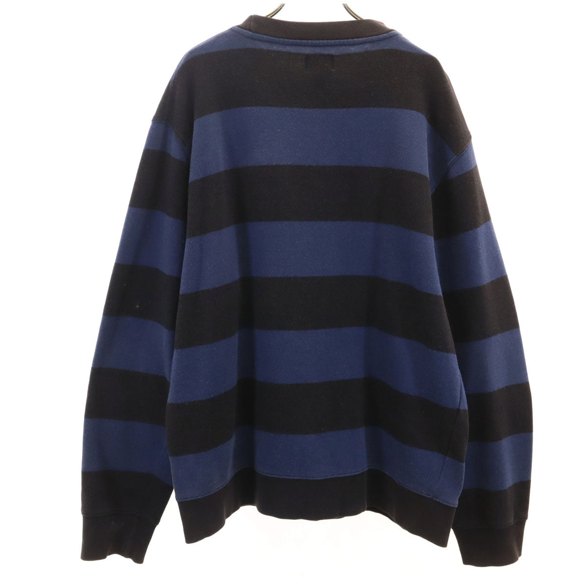 STUSSY ステューシー 00s 紺タグ ボーダー柄 長袖 スウェット トレーナー M ネイビー メンズ