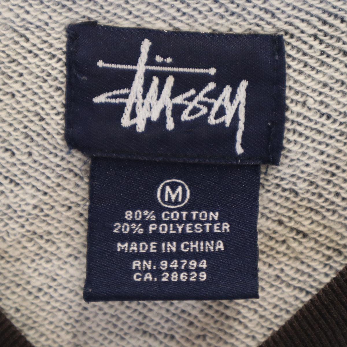STUSSY ステューシー 00s 紺タグ ボーダー柄 長袖 スウェット トレーナー M ネイビー メンズ