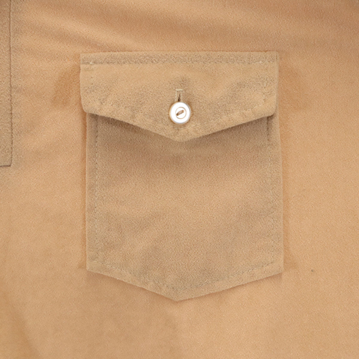 V’aboure 70s ヴィンテージ 長袖 スキッパーカラー シャツ M ベージュ メンズ