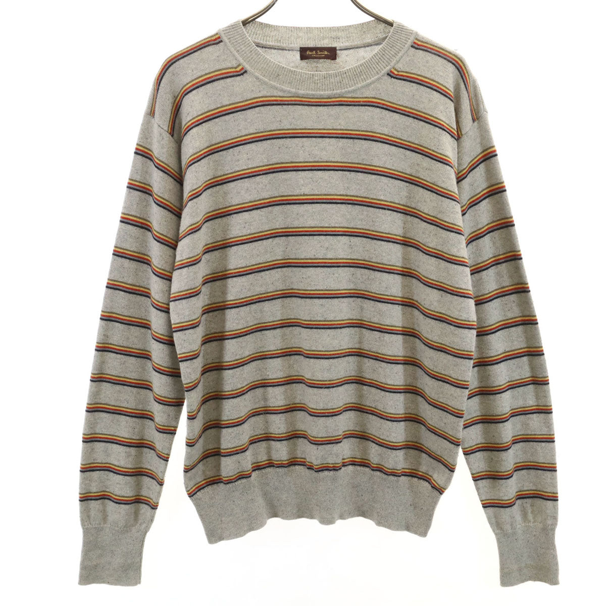 PAUL SMITH COLLECTION ポールスミスコレクション ボーダー柄 長袖 ニット L グレー セーター メンズ