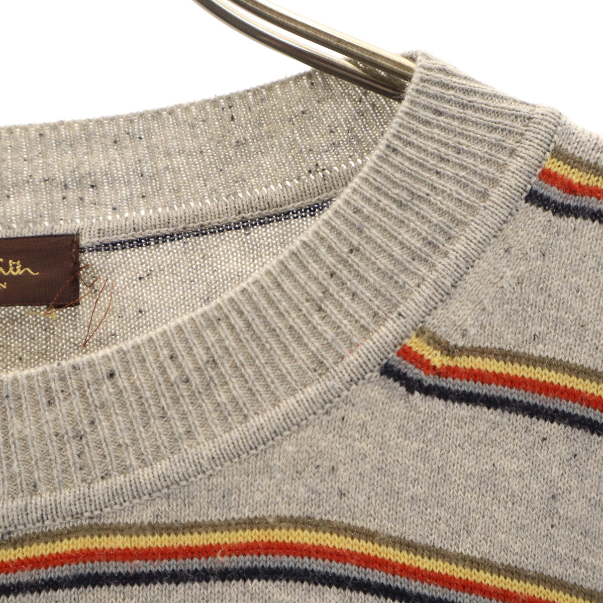 PAUL SMITH COLLECTION ポールスミスコレクション ボーダー柄 長袖 ニット L グレー セーター メンズ