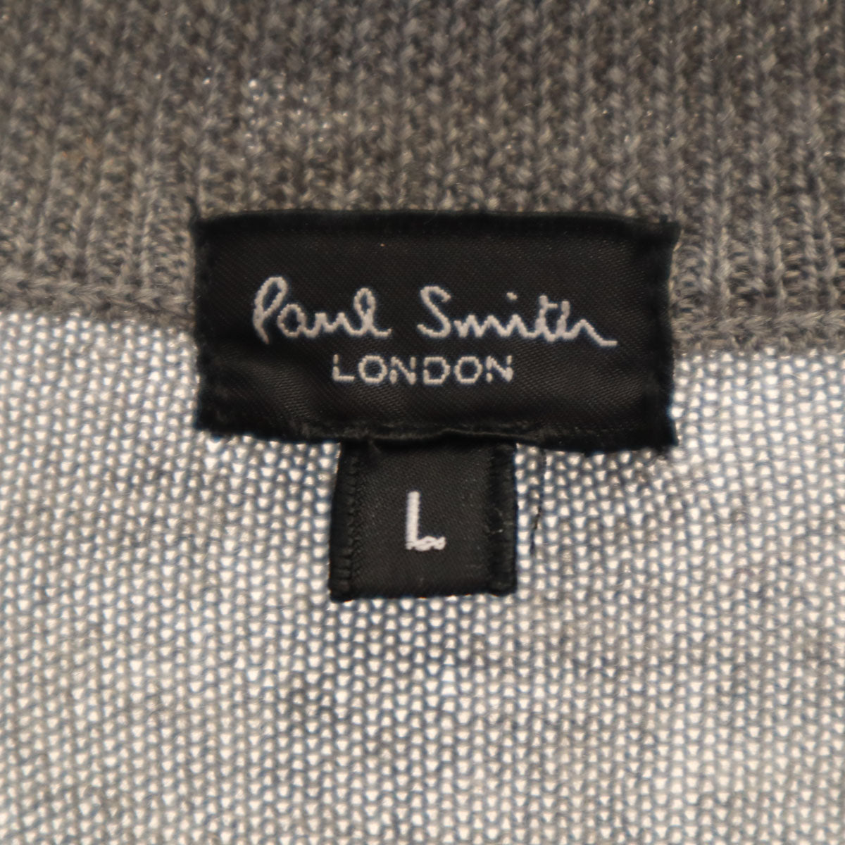 Paul Smith LONDON ポールスミスロンドン 長袖 ハーフジップ ニット L グレー セーター メンズ