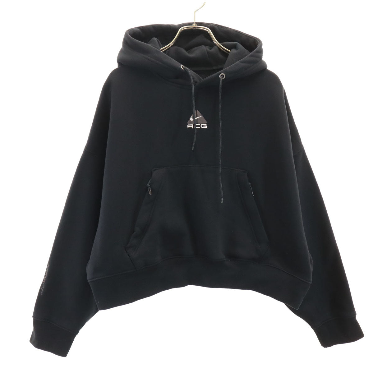 NIKE ACG ナイキエーシージー 長袖 ショート丈 スウェットパーカー M ブラック 裏起毛 レディース