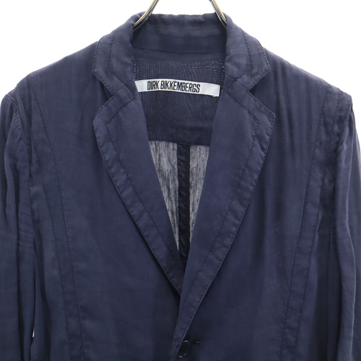 DIRK BIKKEMBERGS ダークビッケンバーグ イタリア製 リネンブレンド テーラードジャケット 46 ネイビー アンコン メンズ