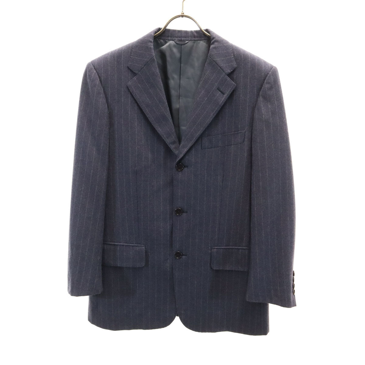 BEAMS F ビームスエフ 日本製 ストライプ テーラードジャケット 93 ネイビー メンズ