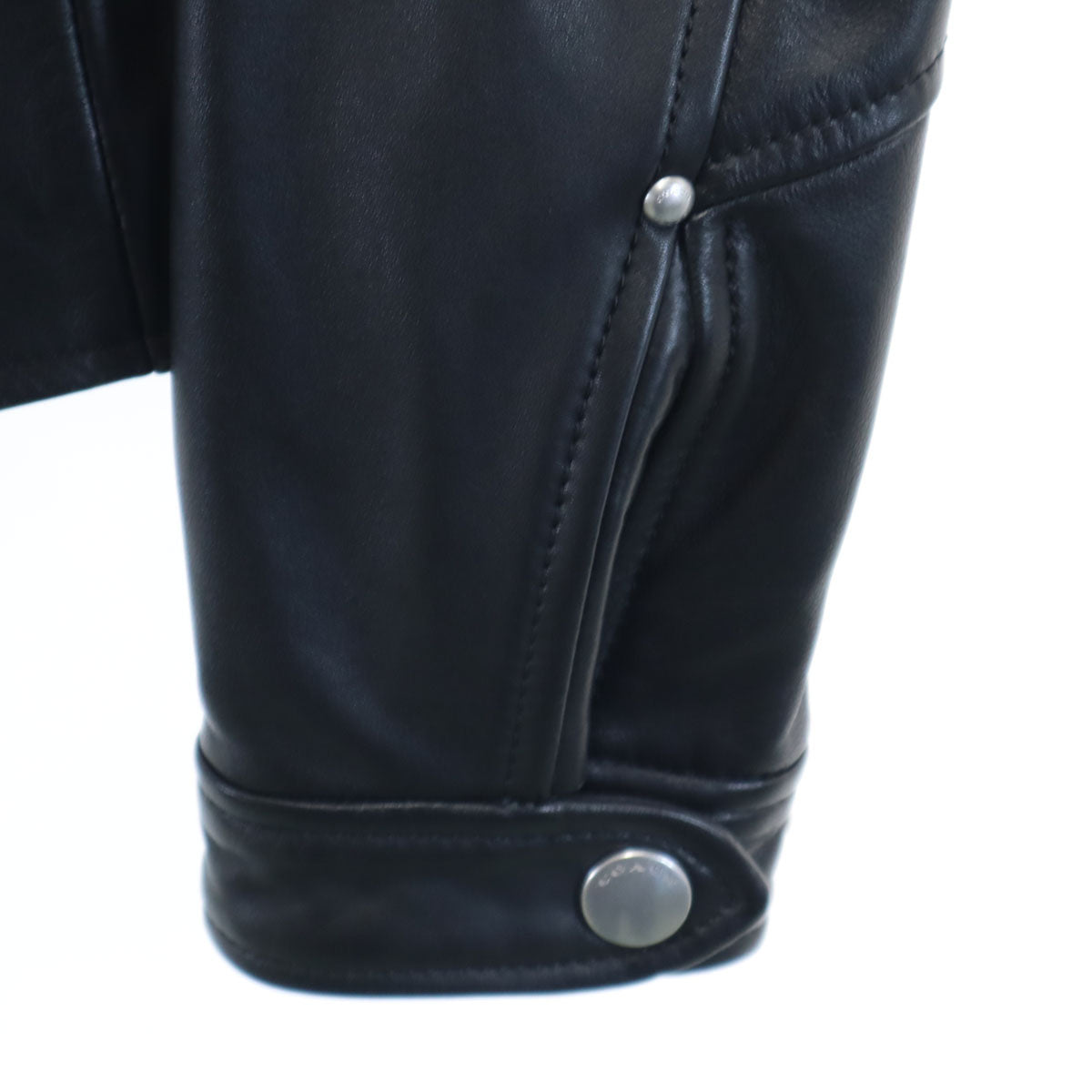 COACH コーチ 羊革 シープレザー ライダースジャケット S ブラック F86528 UPTOWN RACER JACKET レディース