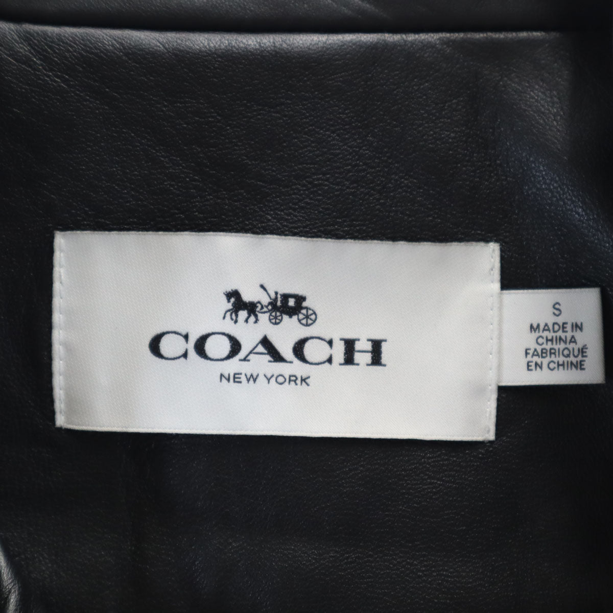 COACH コーチ 羊革 シープレザー ライダースジャケット S ブラック F86528 UPTOWN RACER JACKET レディース