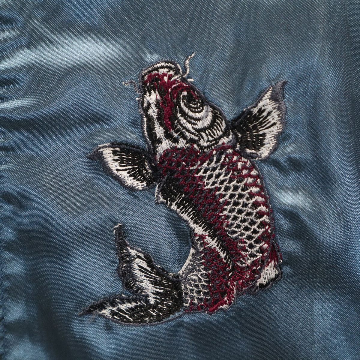 鏡花水月 刺繍 スカジャン L ブルー系 メンズ