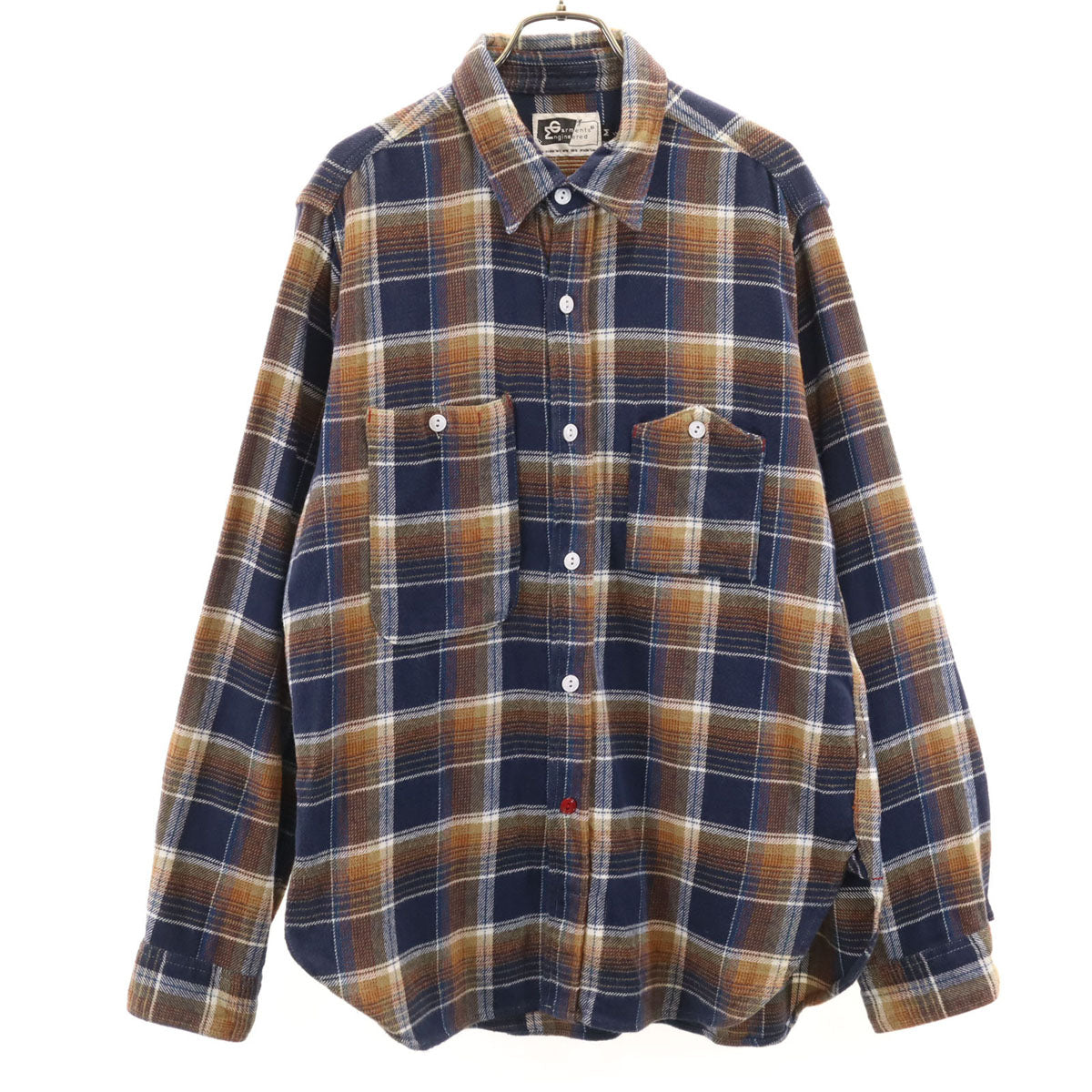 Engineered Garments エンジニアードガーメンツ USA製 チェック柄 長袖 ネルシャツ M ネイビー メンズ