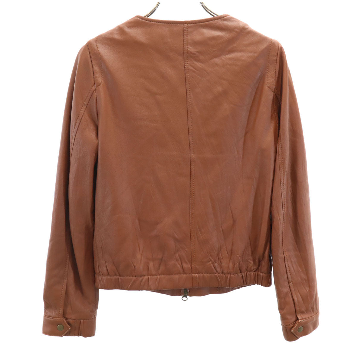 BEAUTY&YOUTH UNITED ARROWS ビューティーアンドユースユナイテッドアローズ ノーカラー シープスキン レザージャケット M ブラウン系 レディース