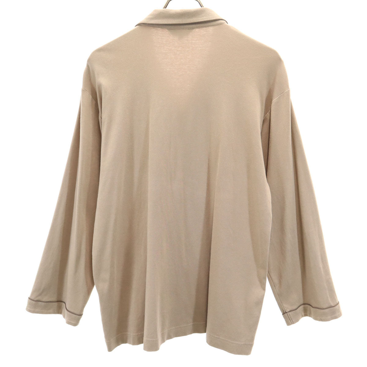 CELINE セリーヌ 日本製 開襟 長袖 パジャマ オープンカラーシャツ SA ベージュ メンズ