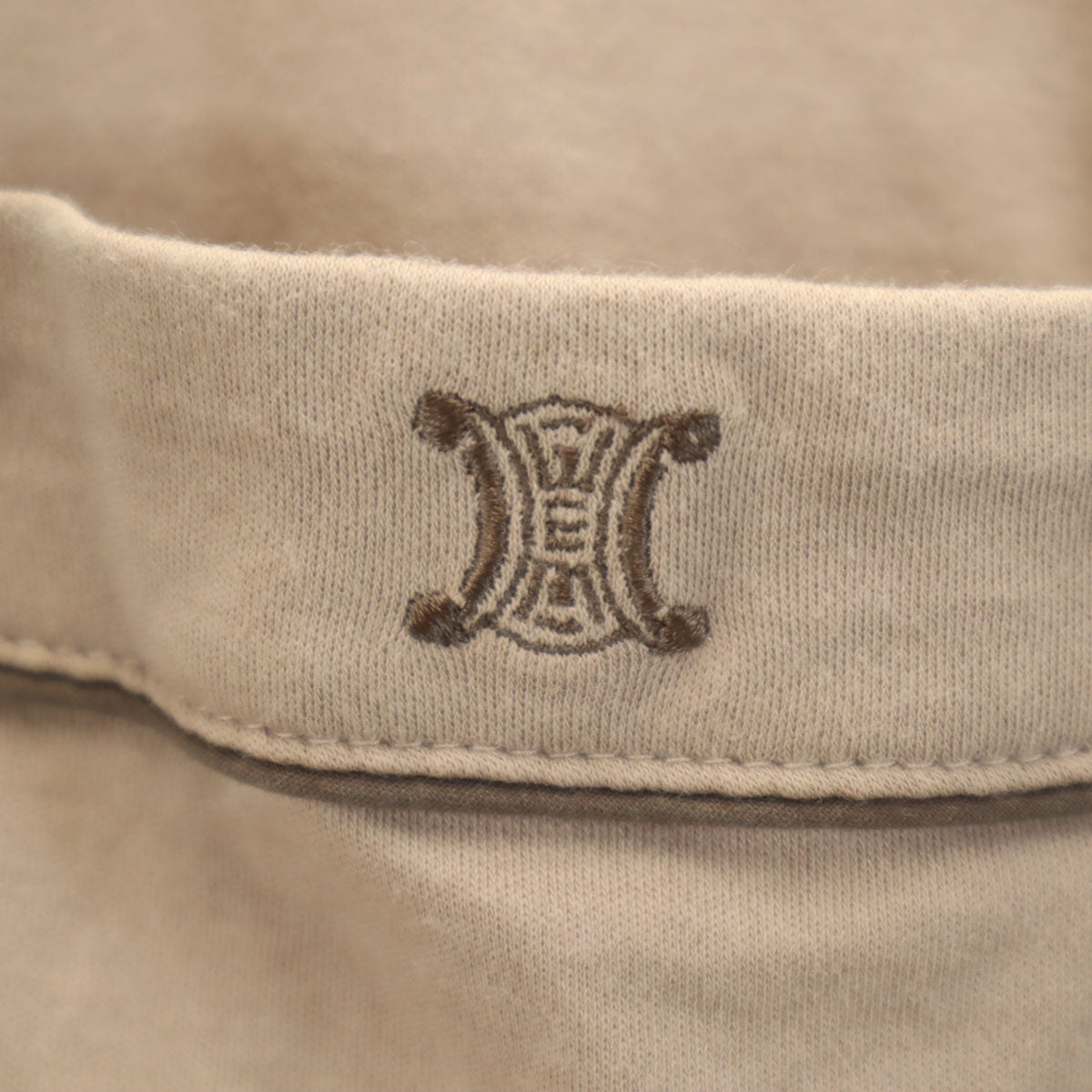 CELINE セリーヌ 日本製 開襟 長袖 パジャマ オープンカラーシャツ SA ベージュ メンズ