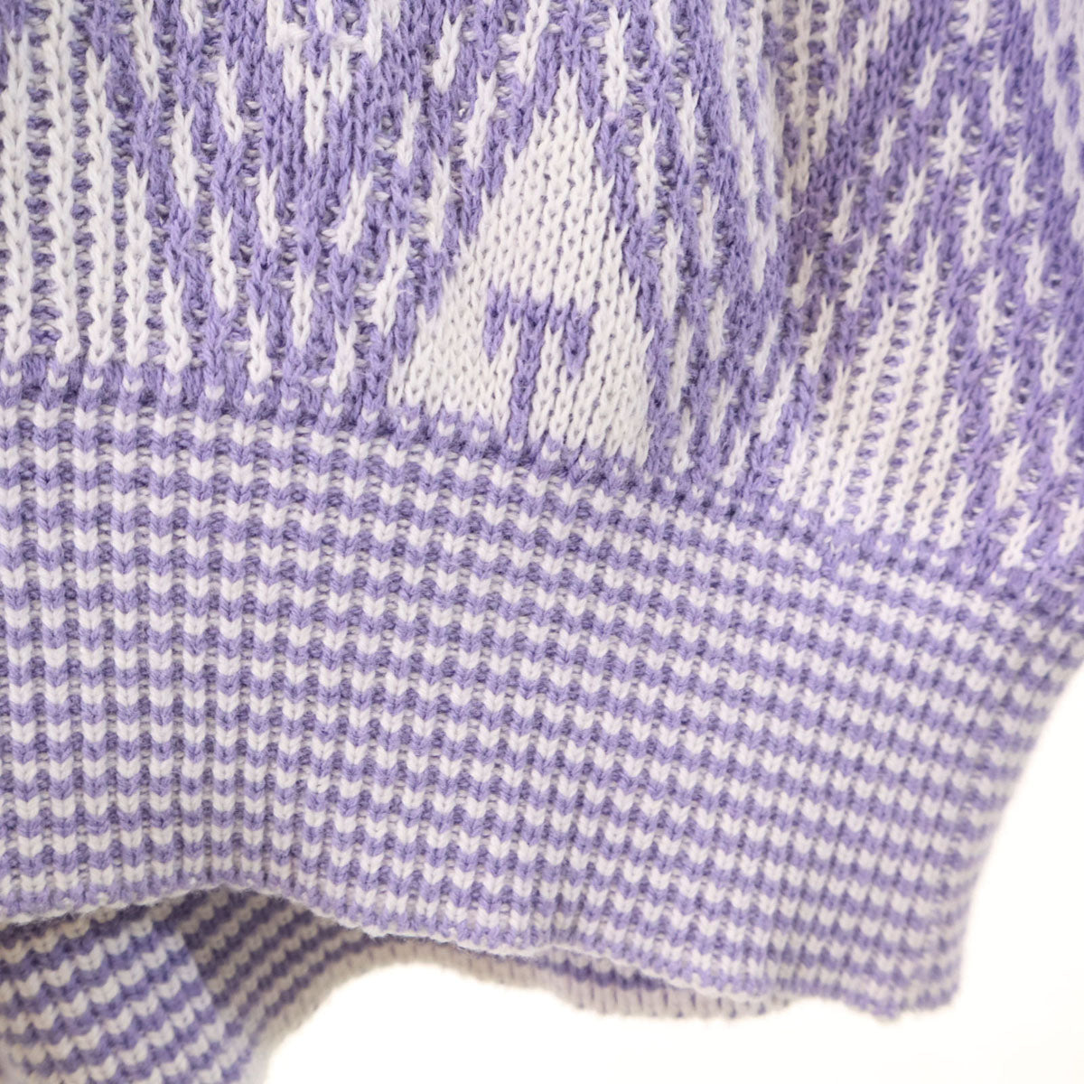 Christian Dior MONSIEUR クリスチャンディオール ムッシュ 90s オールド 総柄 長袖 Vネック セーター L パープル ニット メンズ