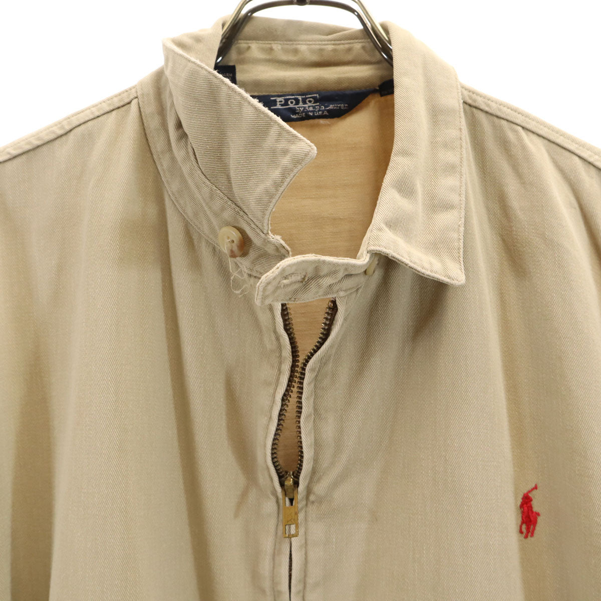 Polo by Ralph Lauren ポロバイラルフローレン 80s USA製 ヴィンテージ チンスト 三角タグ ブルゾン L ベージュ ジャケット メンズ