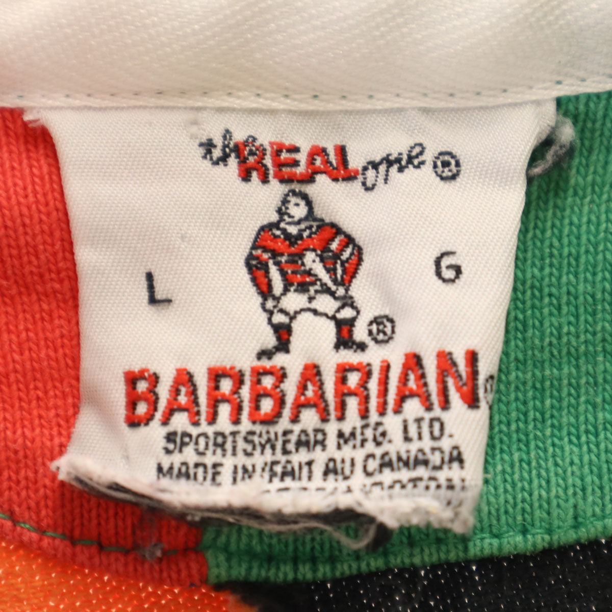 Barbarian バーバリアン 80s 90s カナダ製 ヴィンテージ 長袖 ラガーシャツ L マルチ メンズ