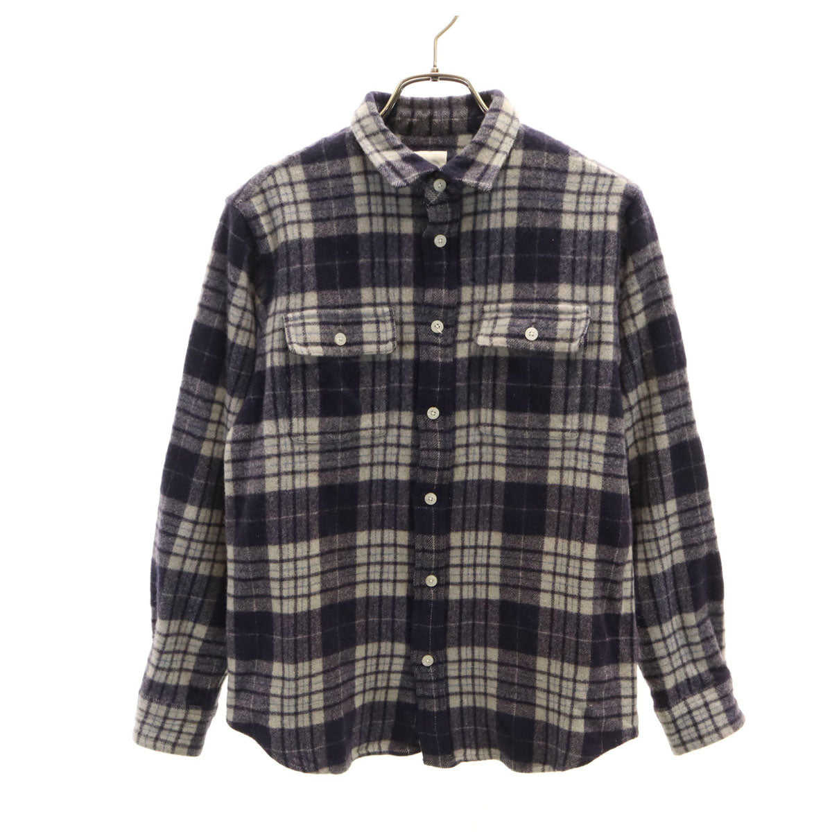 THE NORTH FACE ノースフェイス チェック柄 長袖 THIELSEN WOOL ネルシャツ M ネイビー NR61606 アウトドア メンズ