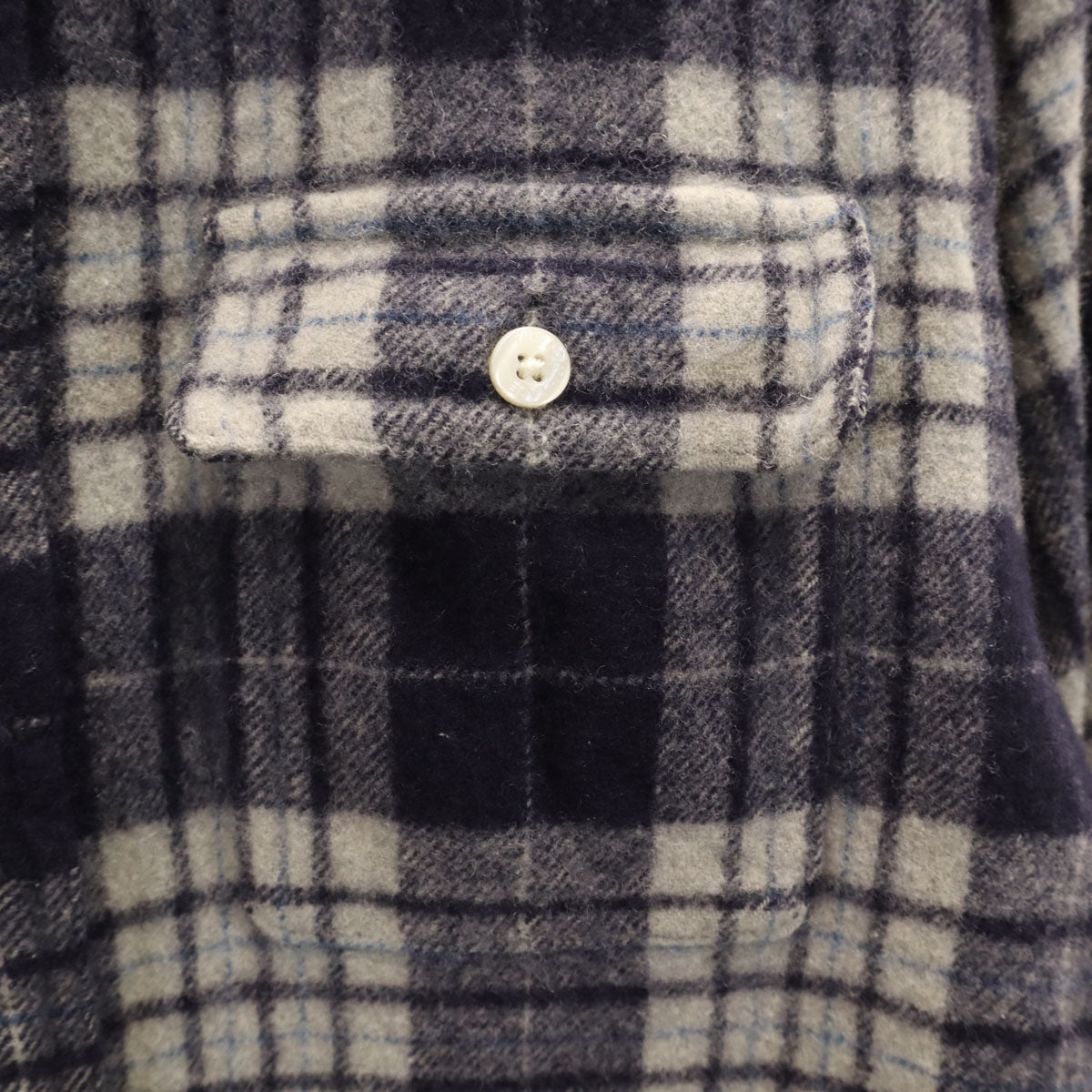 THE NORTH FACE ノースフェイス チェック柄 長袖 THIELSEN WOOL ネルシャツ M ネイビー NR61606 アウトドア メンズ