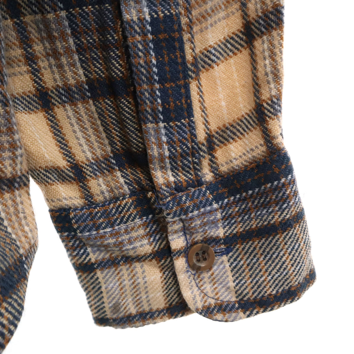 the men's shop ザメンズショップ 80s ヴィンテージ チェック柄 長袖 ネルシャツ L ベージュ JCPenney メンズ