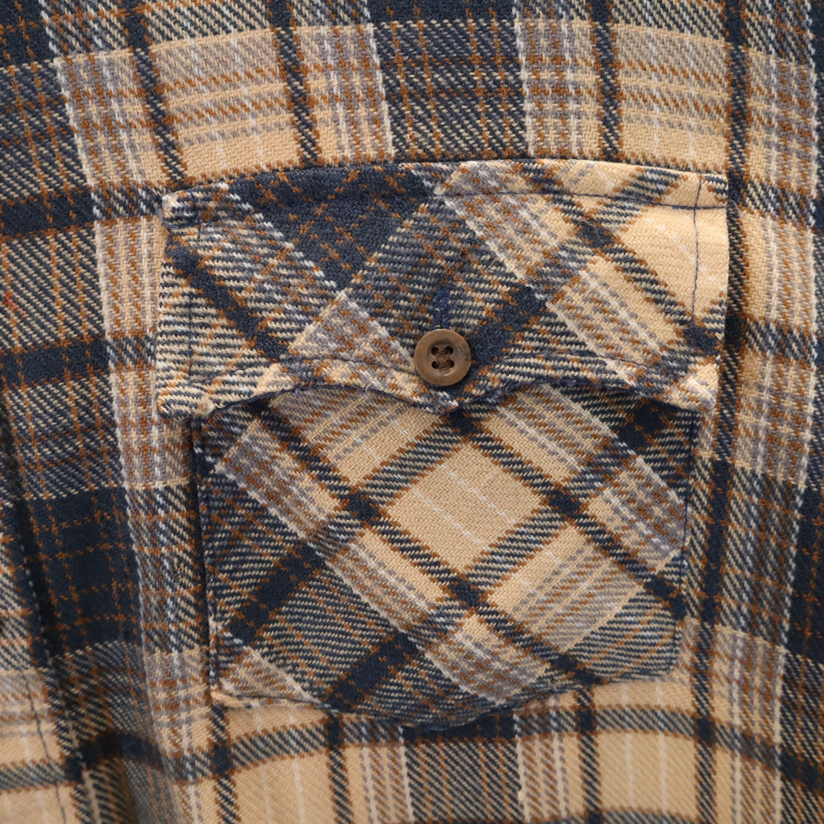 the men's shop ザメンズショップ 80s ヴィンテージ チェック柄 長袖 ネルシャツ L ベージュ JCPenney メンズ