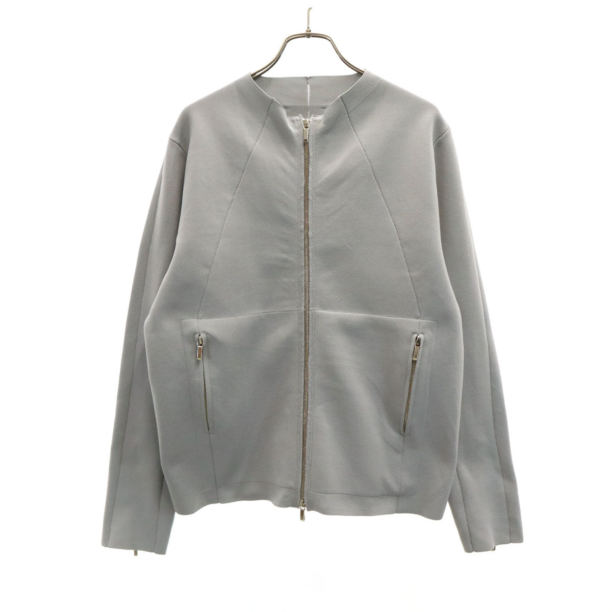 ATTACHMENT アタッチメント ニット シングルライダースジャケット 1 グレー メンズ