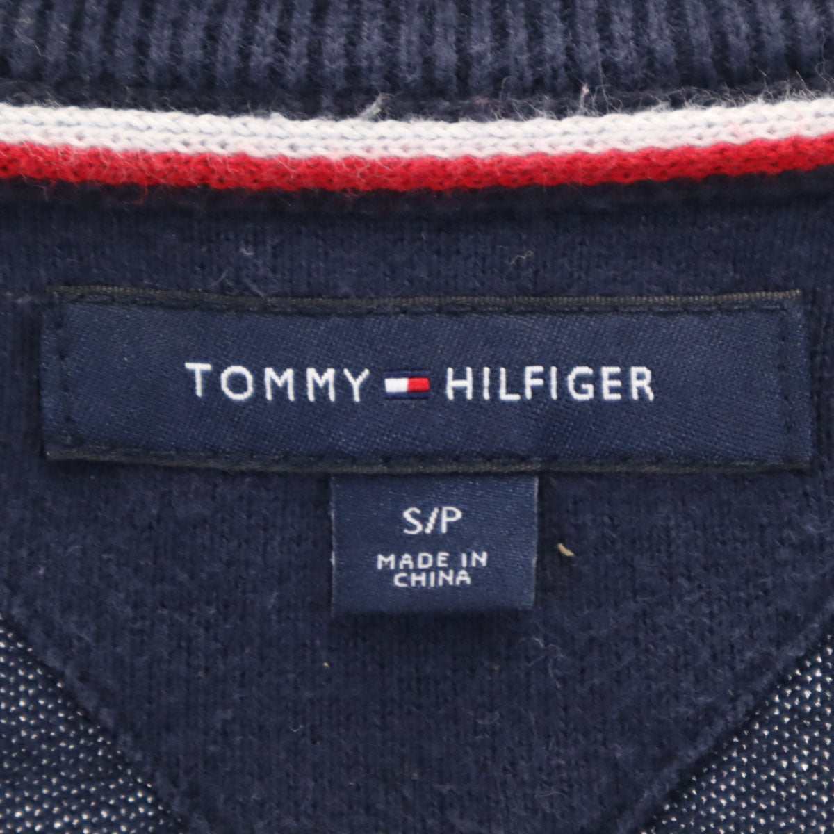 TOMMY HILFIGER トミーヒルフィガー 長袖 Vネック セーター S ネイビー セーター メンズ