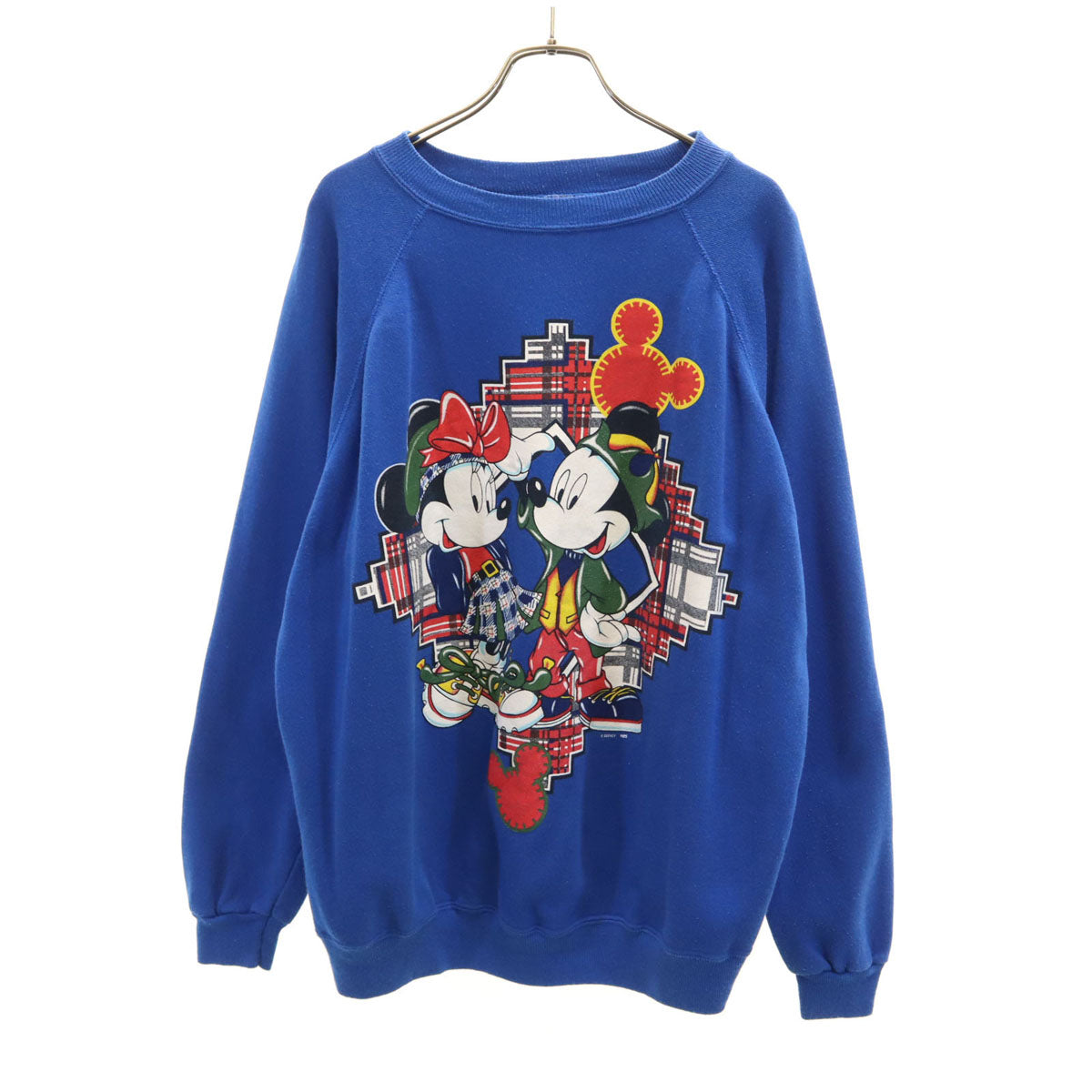 Hanes Her Way ヘインズ ハーウェイ ミッキーマウス ミニーマウス 長袖 スウェット トレーナー XL ブルー DISNEY ディズニー レディース