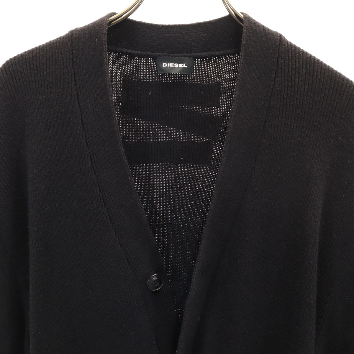 DIESEL ディーゼル 長袖 ロング ニットカーディガン M ブラック メンズ