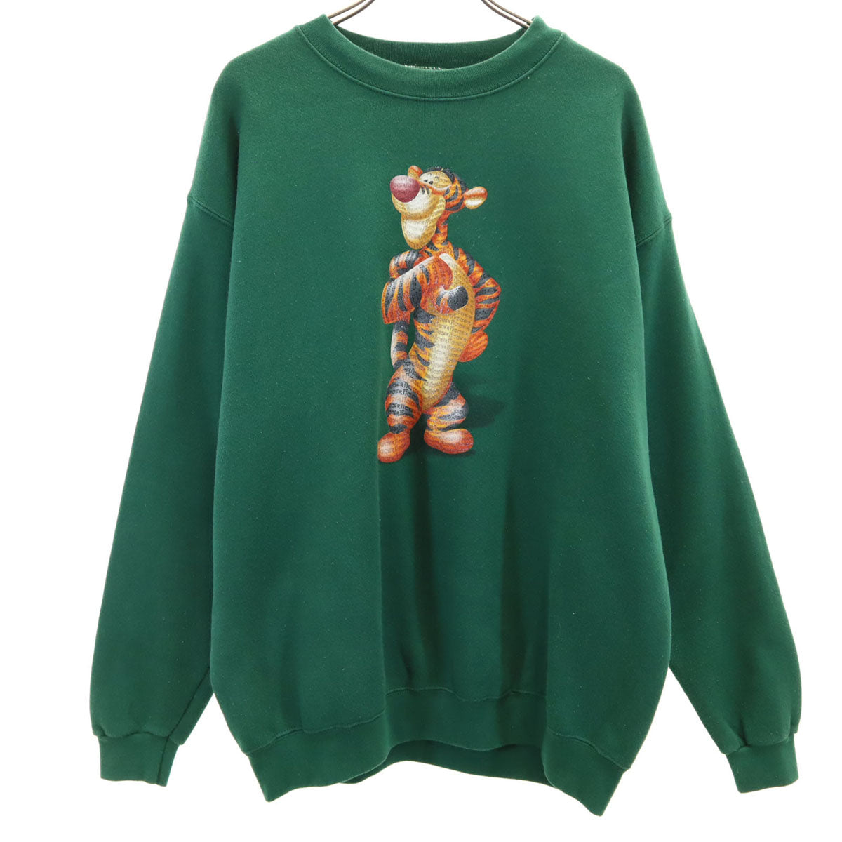 The Disney Store ディズニーストア くまのプーさん ティガー 長袖 スウェット トレーナー M グリーン メンズ