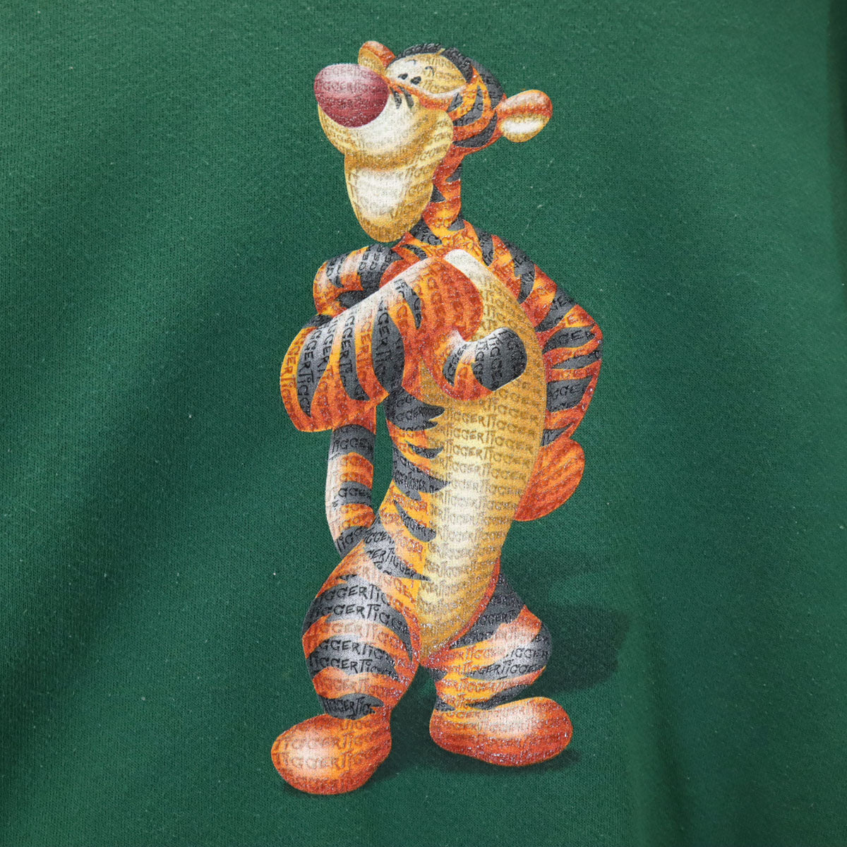 The Disney Store ディズニーストア くまのプーさん ティガー 長袖 スウェット トレーナー M グリーン メンズ