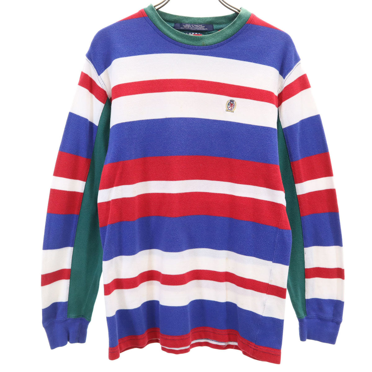 TOMMY HILFIGER トミーヒルフィガー 90s オールド ボーダー柄 長袖 鹿の子 Tシャツ L マルチ ロンT レディース