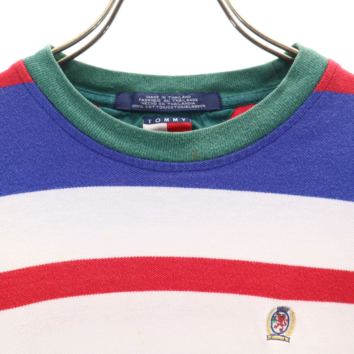 TOMMY HILFIGER トミーヒルフィガー 90s オールド ボーダー柄 長袖 鹿の子 Tシャツ L マルチ ロンT レディース