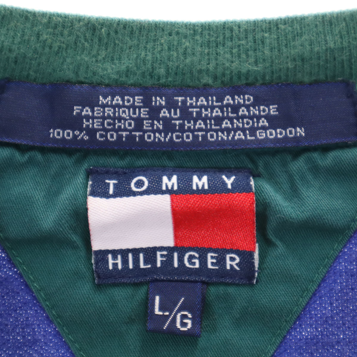 TOMMY HILFIGER トミーヒルフィガー 90s オールド ボーダー柄 長袖 鹿の子 Tシャツ L マルチ ロンT レディース