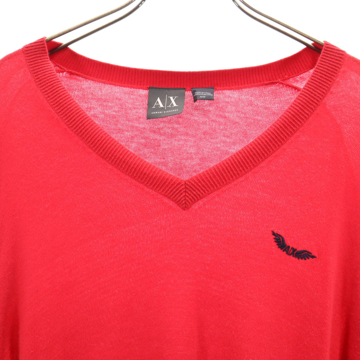 ARMANI EXCHANGE アルマーニエクスチェンジ 長袖 Vネック ニット M レッド セーター レディース