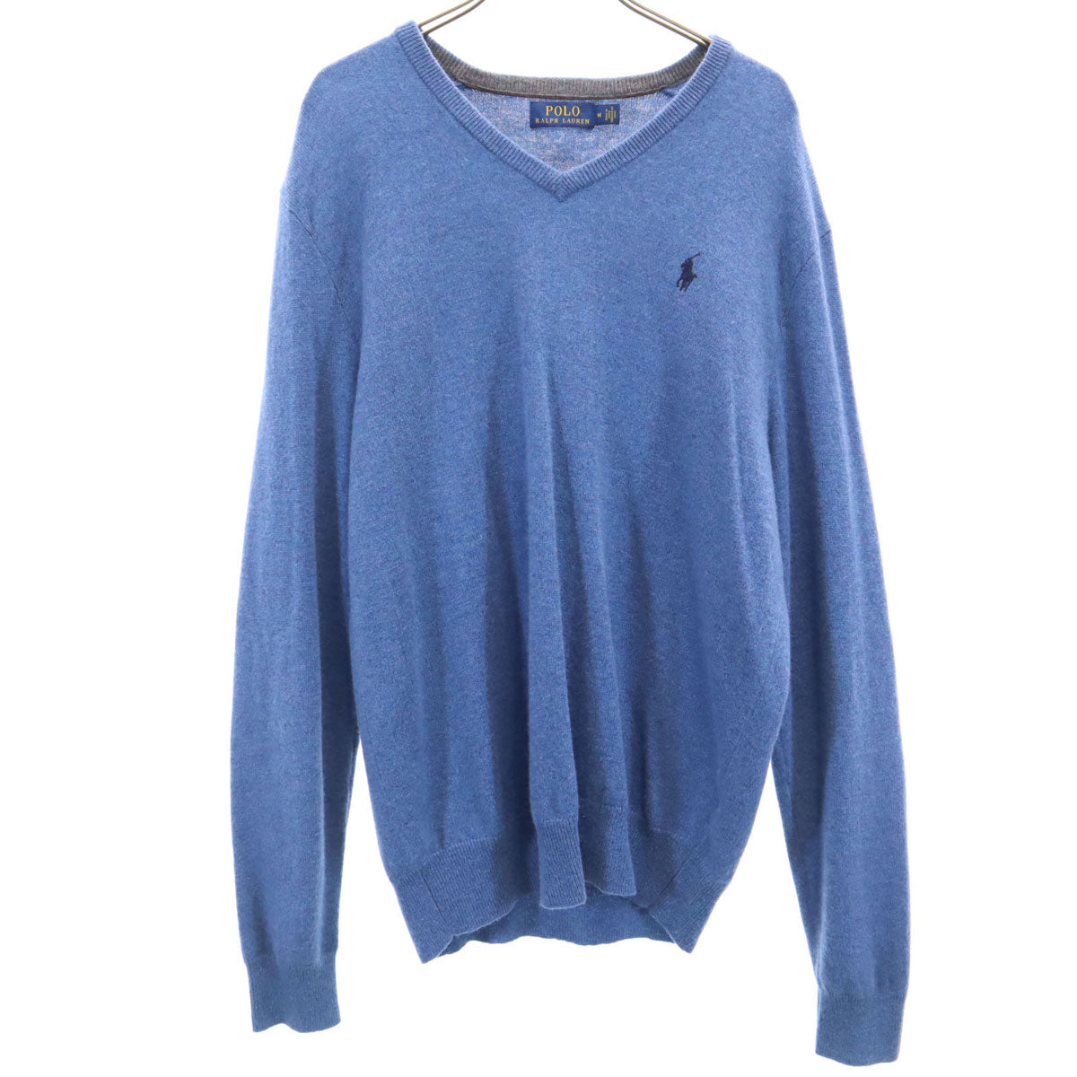 POLO RALPH LAUREN ポロラルフローレン 長袖 Vネック ニット M 青紺 セーター メンズ