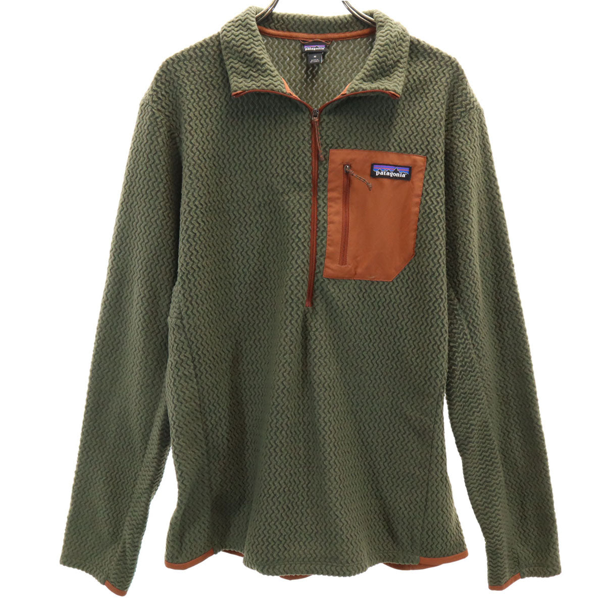 patagonia パタゴニア 長袖 R1エアジップネック ウェア M オリーブ系 40245FA22 アウトドア メンズ