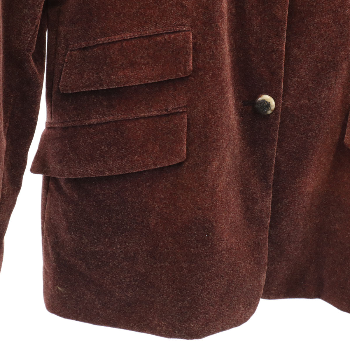 RALPH RL LAUREN ラルフアールエルローレン ベロア調 ジャケット 3f ブラウン系 レディース