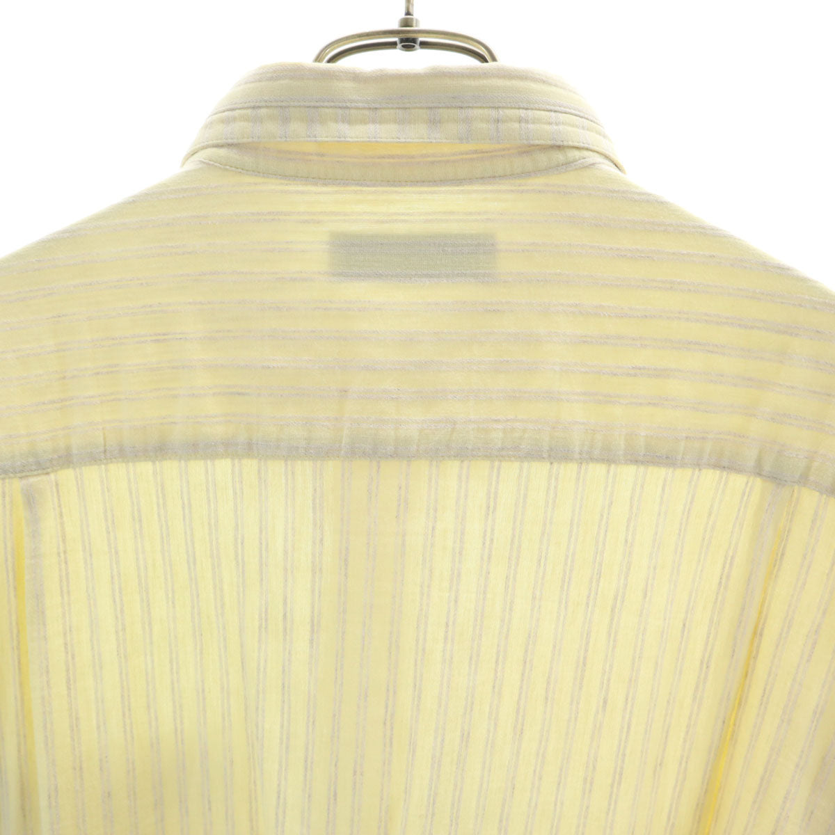 mila schon ミラショーン 日本製 リネンブレンド ストライプ柄 長袖 シャツ イエロー系 メンズ