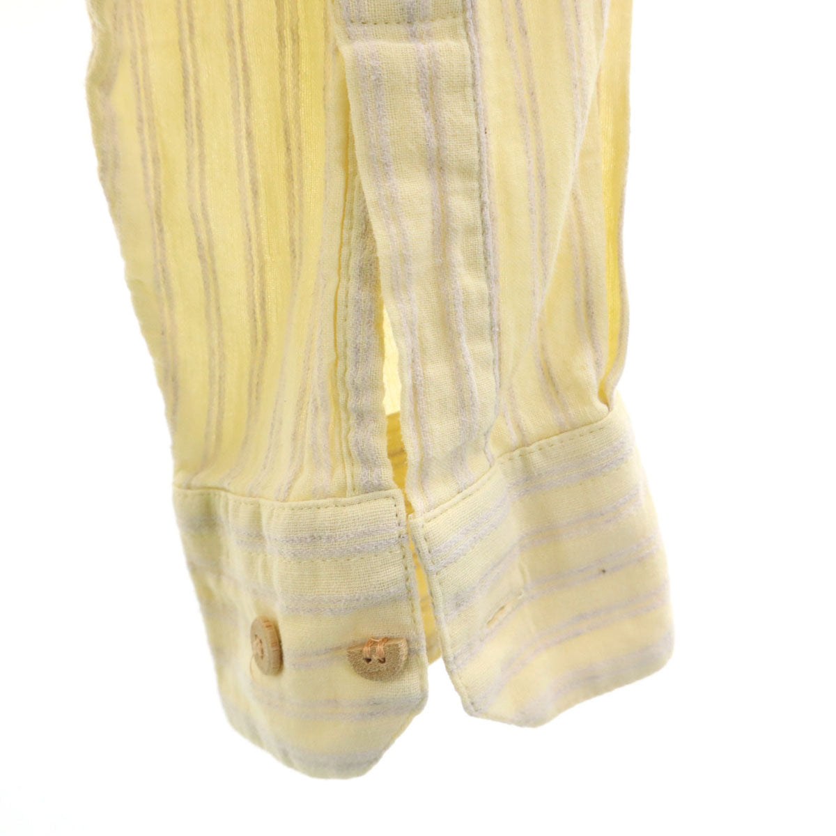 mila schon ミラショーン 日本製 リネンブレンド ストライプ柄 長袖 シャツ イエロー系 メンズ