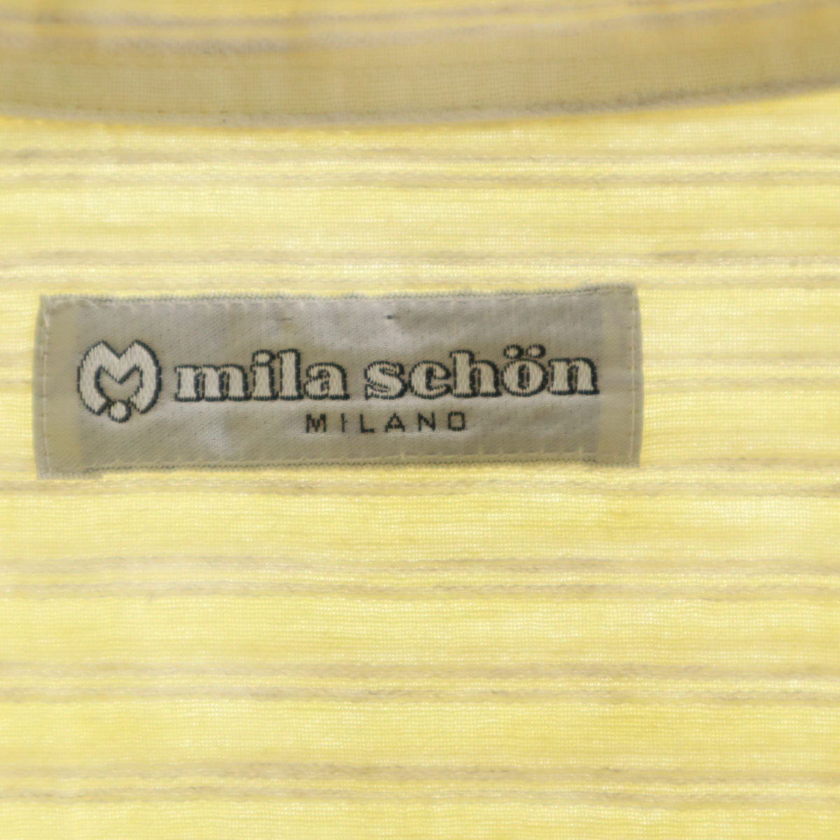 mila schon ミラショーン 日本製 リネンブレンド ストライプ柄 長袖 シャツ イエロー系 メンズ