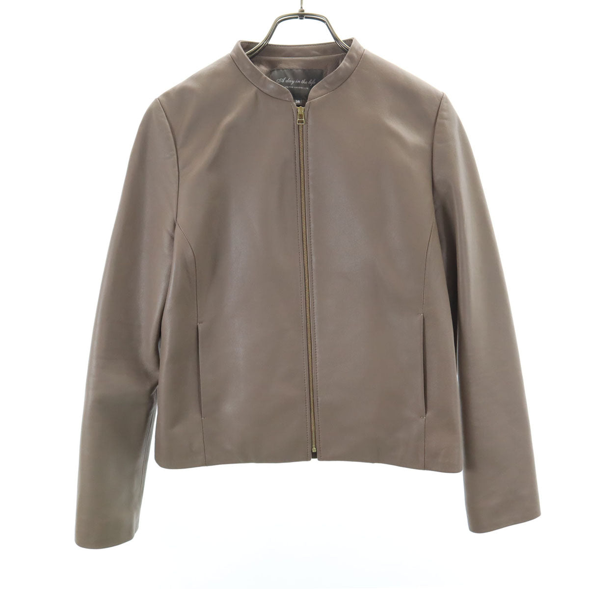 A day in the life UNITED ARROWS アデイインザライフユナイテッドアローズ シープスキン レザージャケット 38 ベージュ レディース