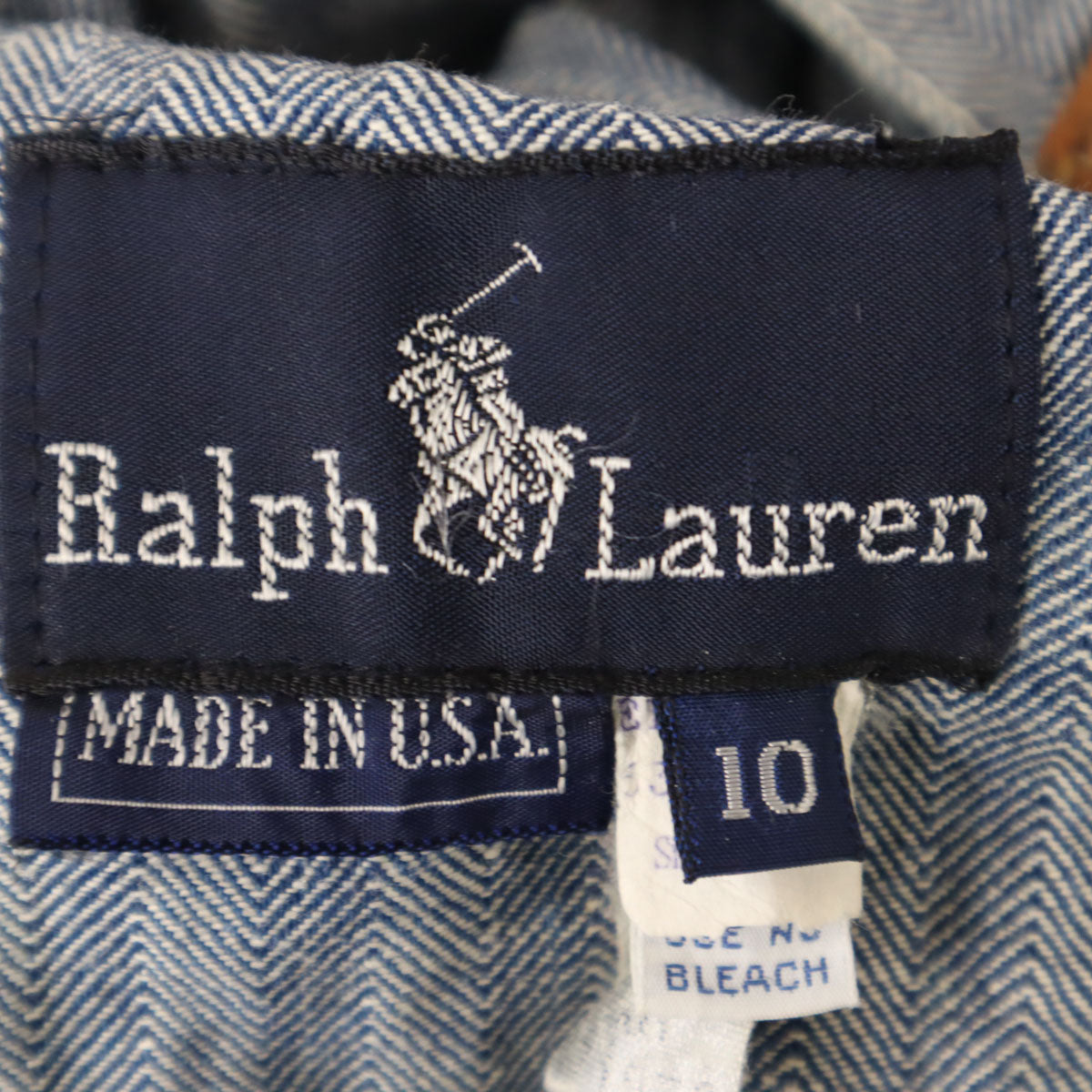 RALPH LAUREN ラルフローレン 80s USA製 ヴィンテージ ヘリンボーン柄 デニムジャケット 10 ネイビー ジージャン レディース