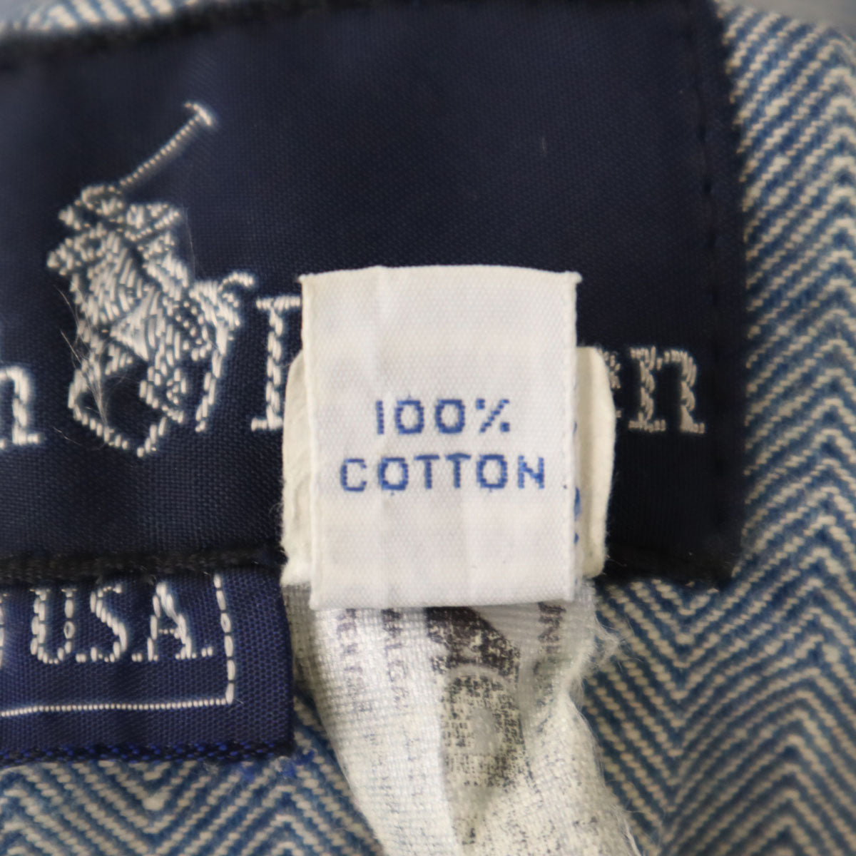 RALPH LAUREN ラルフローレン 80s USA製 ヴィンテージ ヘリンボーン柄 デニムジャケット 10 ネイビー ジージャン レディース