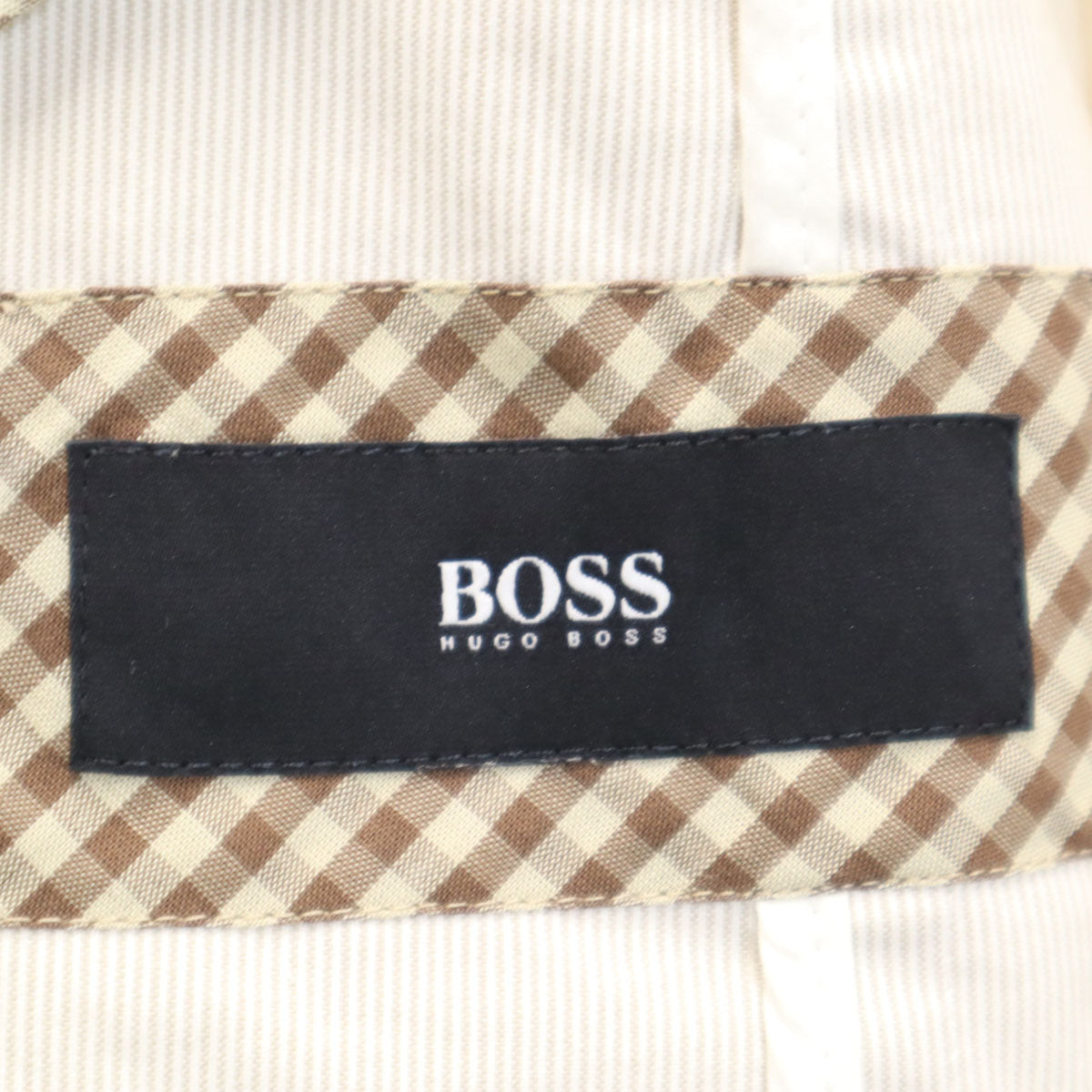 BOSS HUGO BOSS ボスヒューゴボス ストライプ柄 テーラードジャケット 52 ベージュ アンコン メンズ