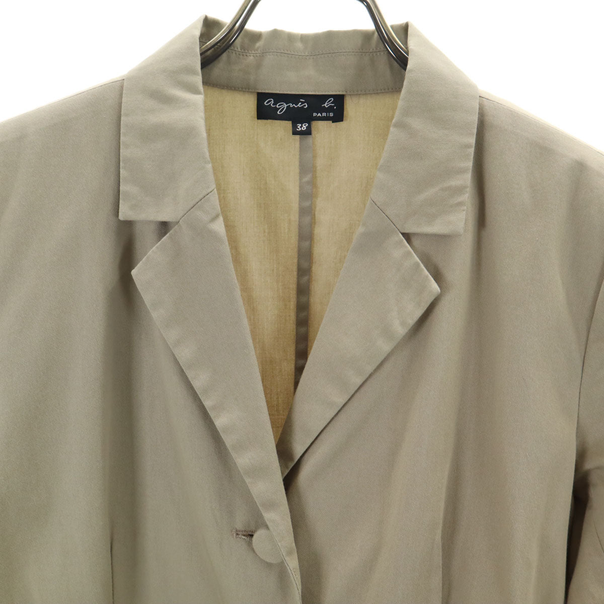 agnes b. アニエスベー 日本製 テーラードジャケット 38 ベージュ レディース