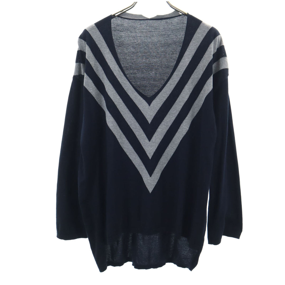 LIVIANA CONTI リビアナコンティ イタリア製 長袖 Vネック ニット ネイビー レディース