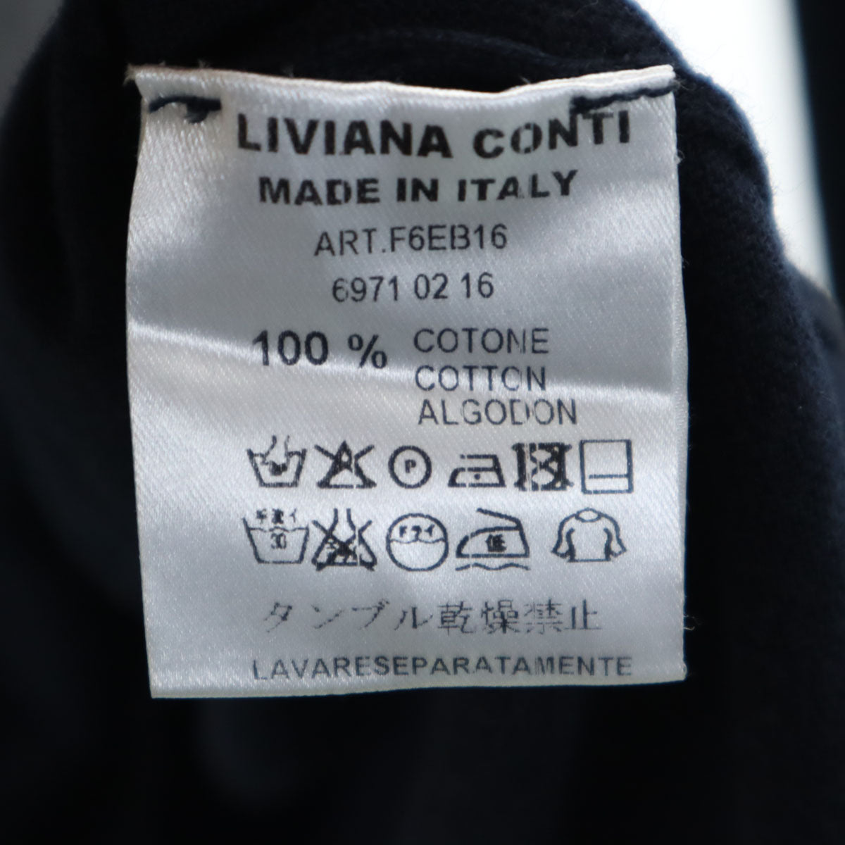 LIVIANA CONTI リビアナコンティ イタリア製 長袖 Vネック ニット ネイビー レディース