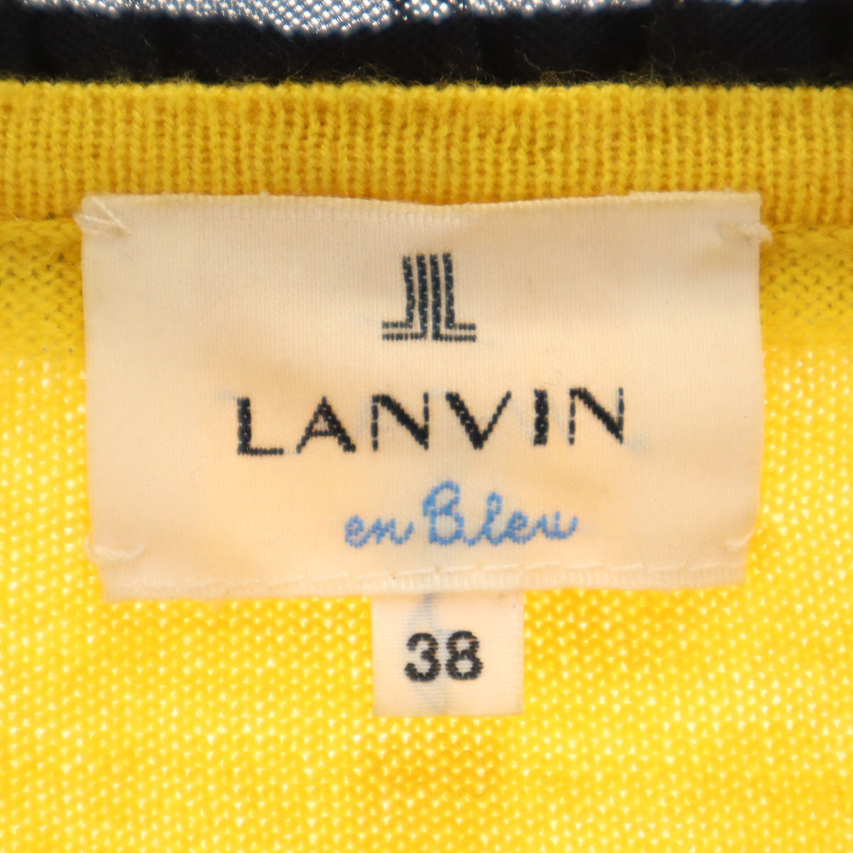 LANVIN en Bleu ランバンオンブルー 長袖 ニットカーディガン 38 イエロー レディース