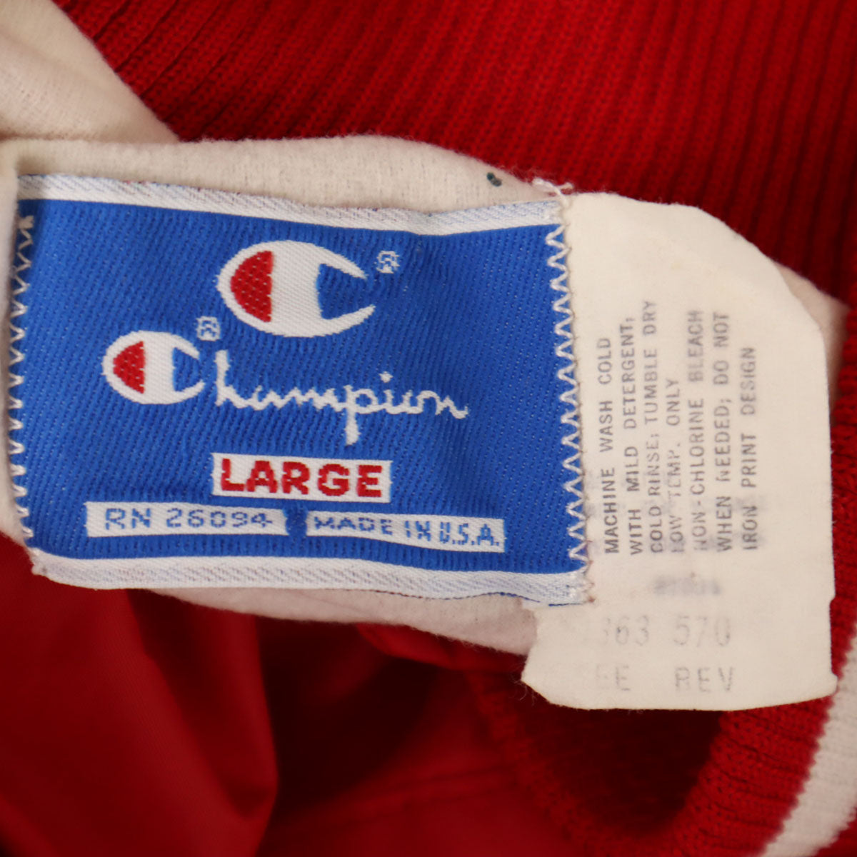 Champion チャンピオン 90s USA製 オールド 青タグ ベースボール ジャケット L レッド メンズ