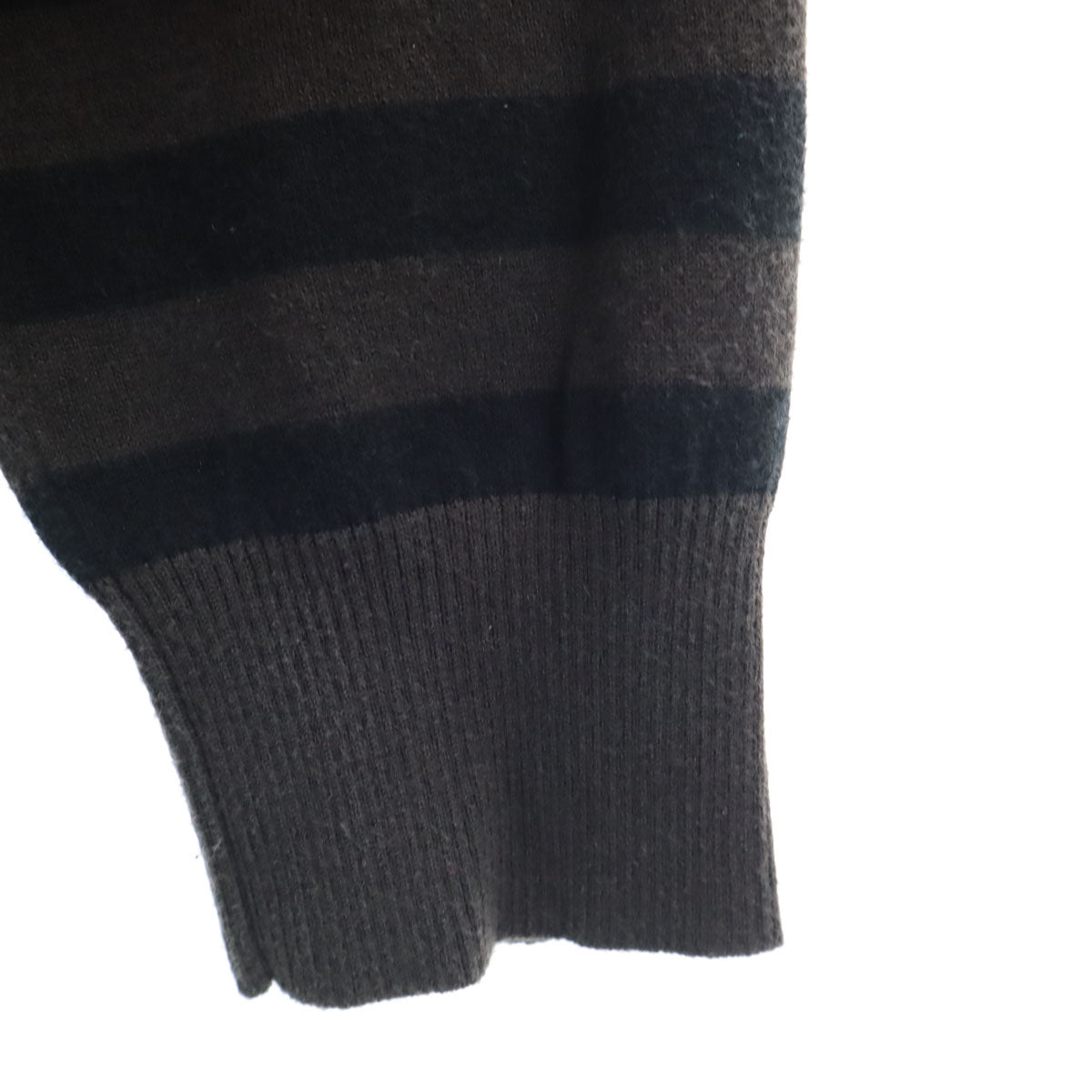 MAX MARA Weekend マックスマーラウィークエンド ボーダー柄 7分袖 ハイネック ニット L ブラウン レディース